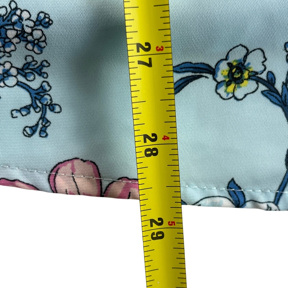41 Hawthorn Floral Sleeveless Blouse Blue Pink Ruffle Neck 2X Lightweight - Picture 6 of 8